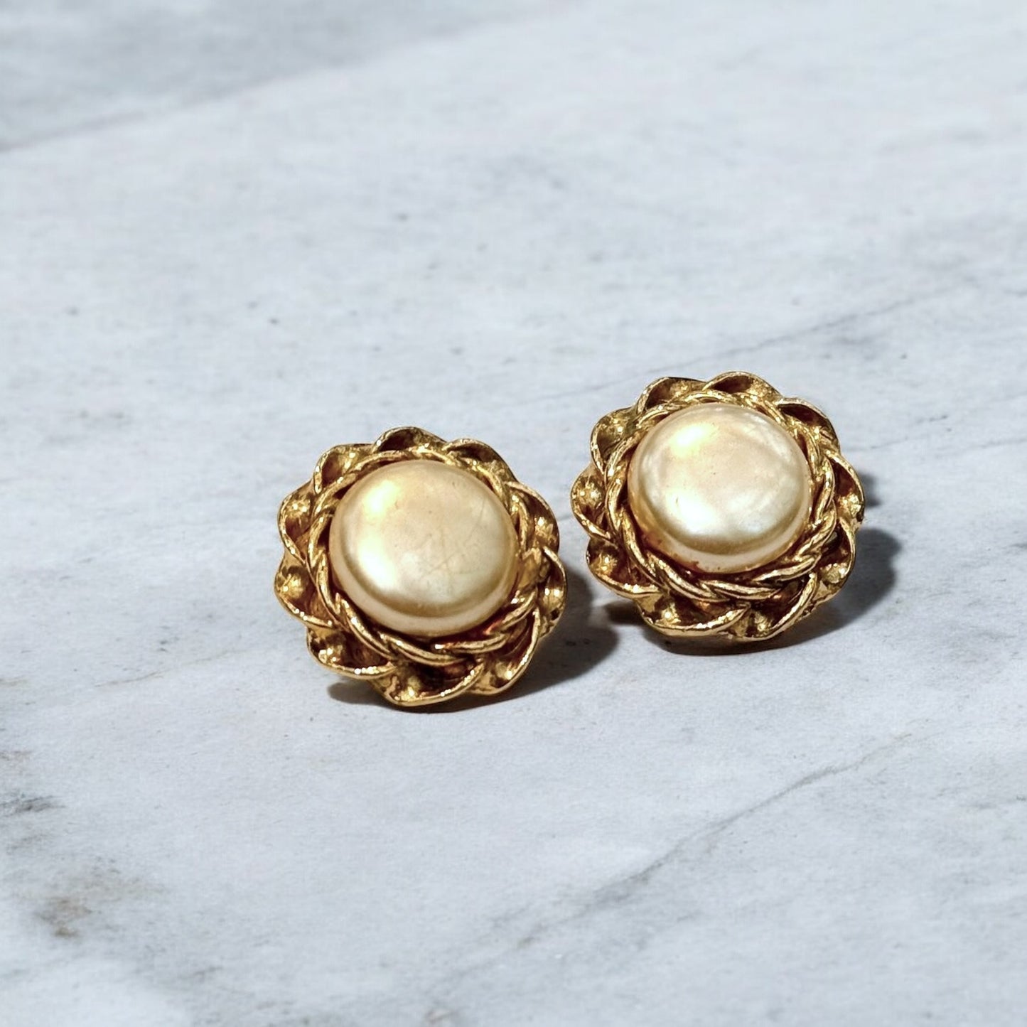 Amazing round pearl earrings #3