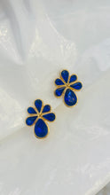 Load image in gallery, Incredible sapphire flower couture earrings