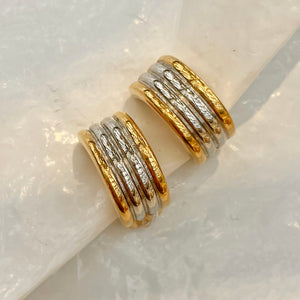 Gold and silver hoop earrings