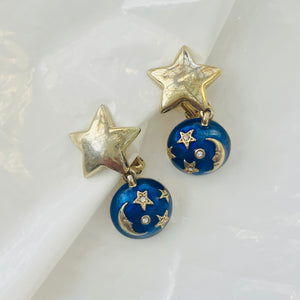 Amazing stars and moons dangling earrings