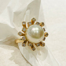 Load image in gallery, Pearl flower ring