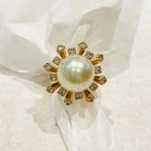Load image in gallery, Pearl flower ring