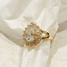 Load image in gallery, Pavé drop diamond ring