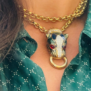 Splendor of panther head necklace