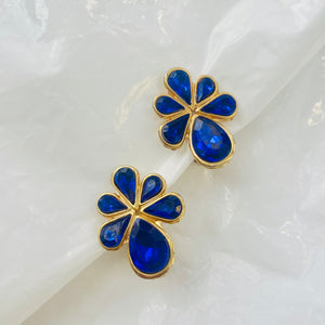Incredible sapphire flower couture earrings