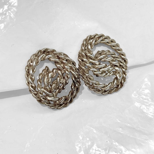 Epic big silver rope earrings