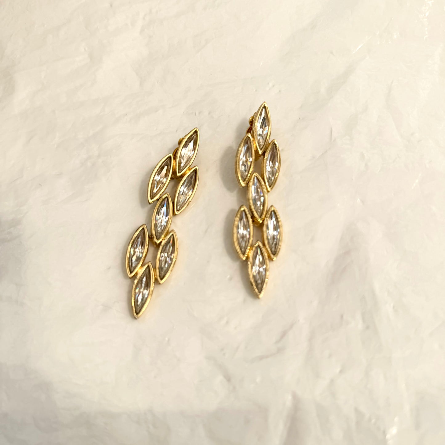 Boucles d'oreilles pendantes cascade de diamants