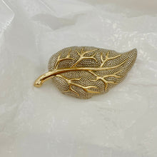 Load image in gallery, Beautifully crafted gold and silver leaf brooch