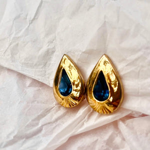 Pretty blue stone drop earrings