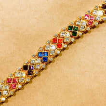 Load image in gallery, 80s multicolored diamond bracelet