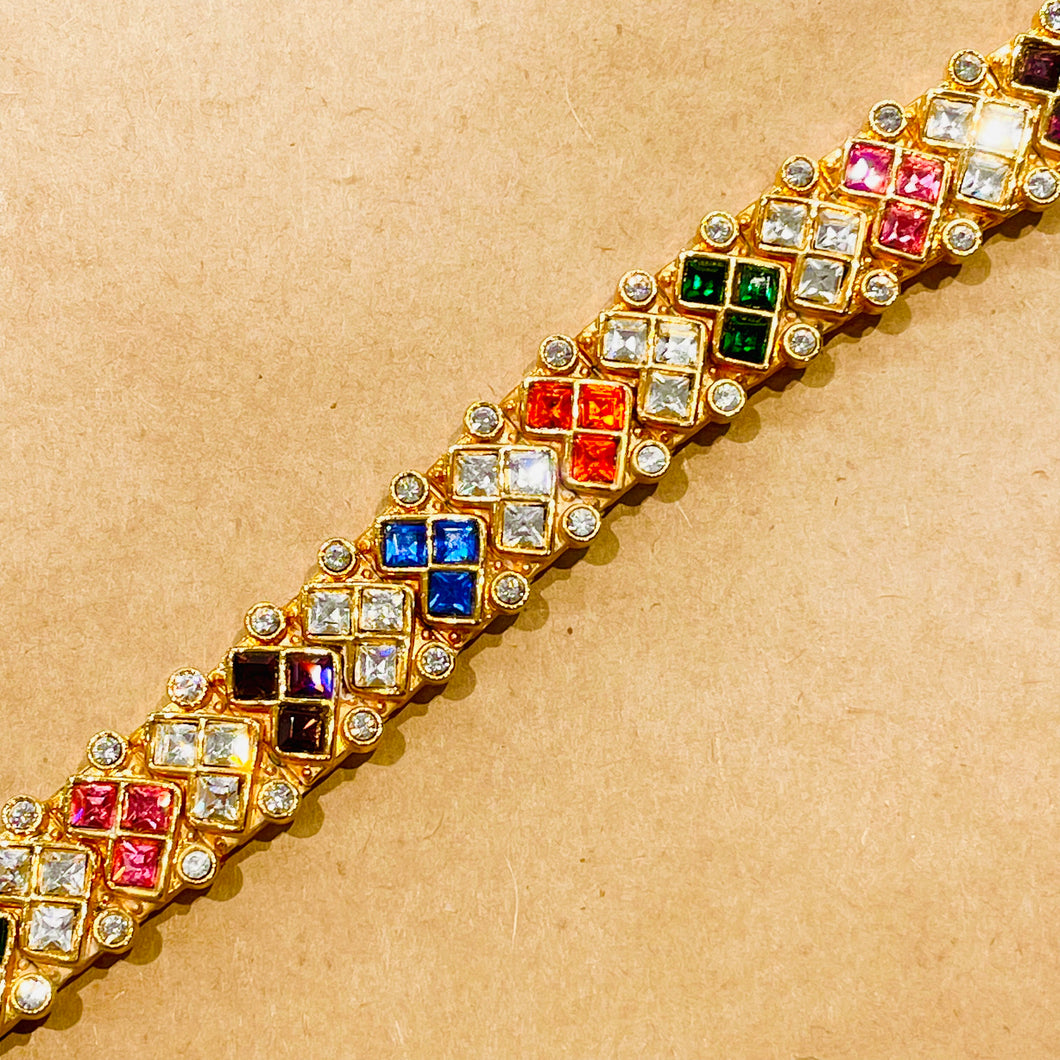 Bracelet 80s diamants multicolores