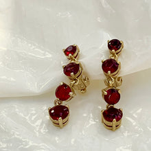 Load image in gallery, Garnet crescendo dangling earrings