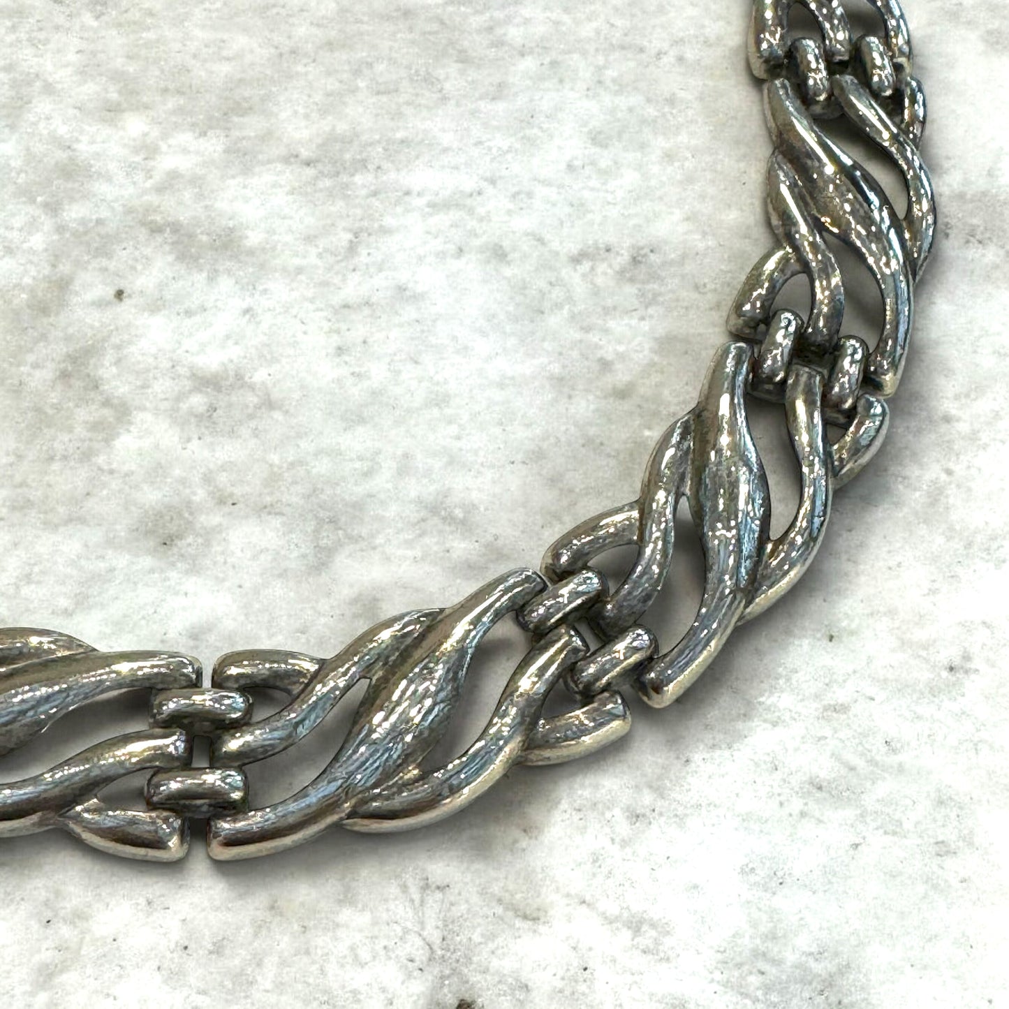 Beautiful silver braided necklace