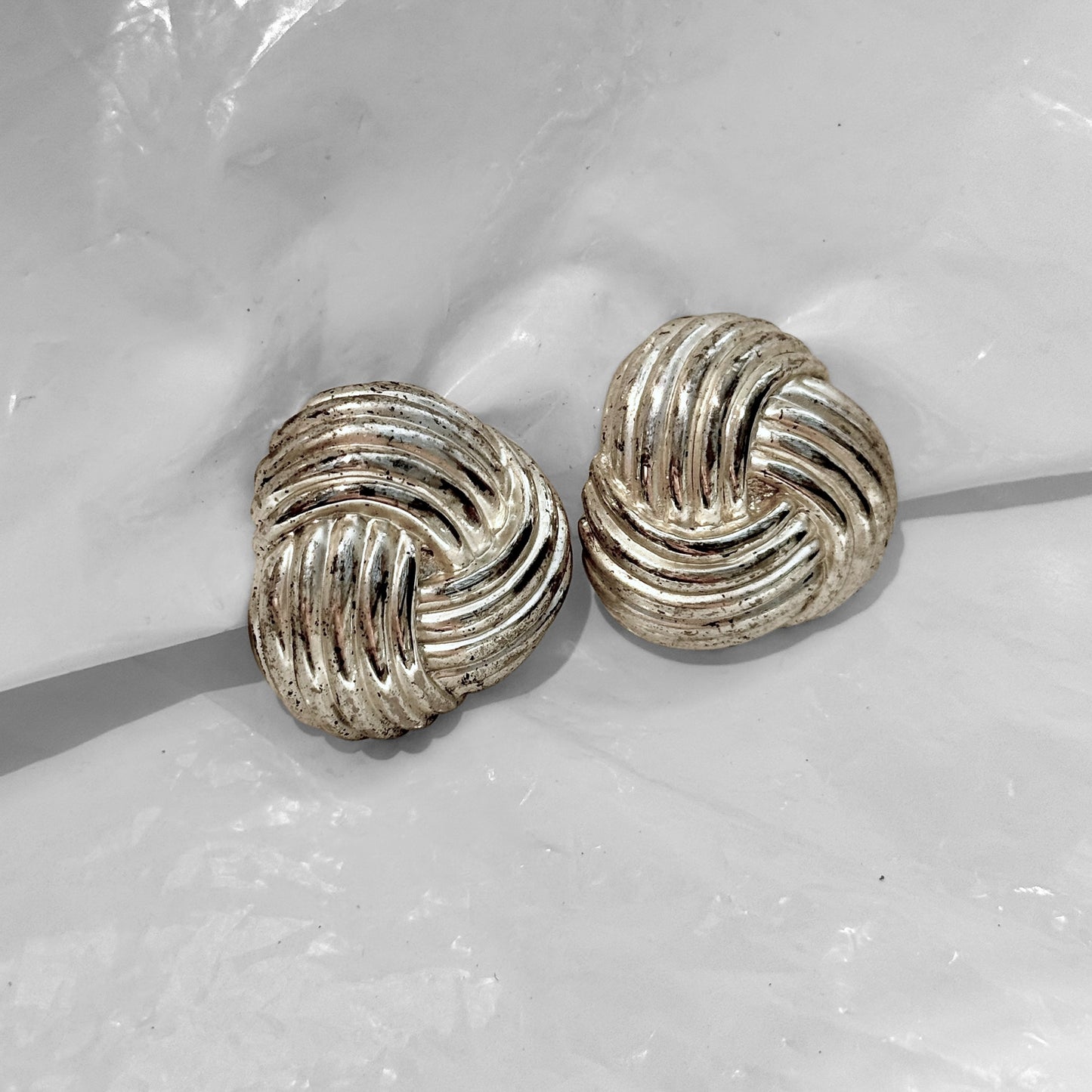 Timeless triskel silver earrings