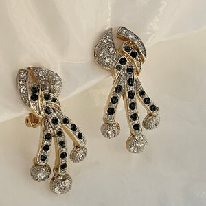 Sublime hanging earrings with diamond strap and articulated tassels