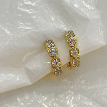 Load image into Gallery viewer, Fine white diamond hoop earrings