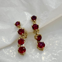Load image in gallery, Garnet crescendo dangling earrings