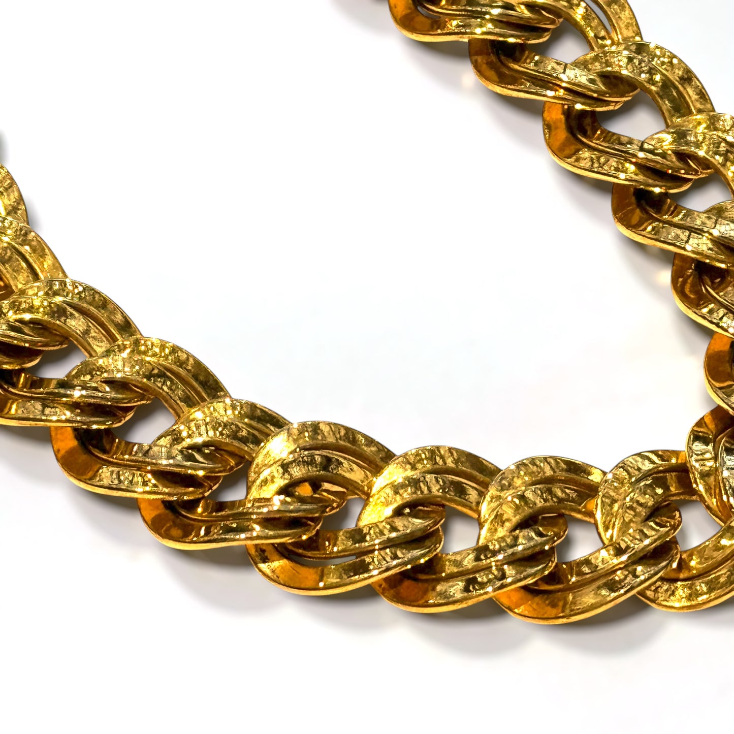 Stunning double curb knit necklace 80s