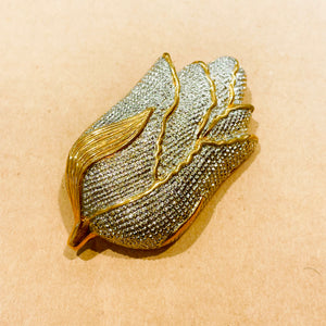 Gold and silver tulip brooch
