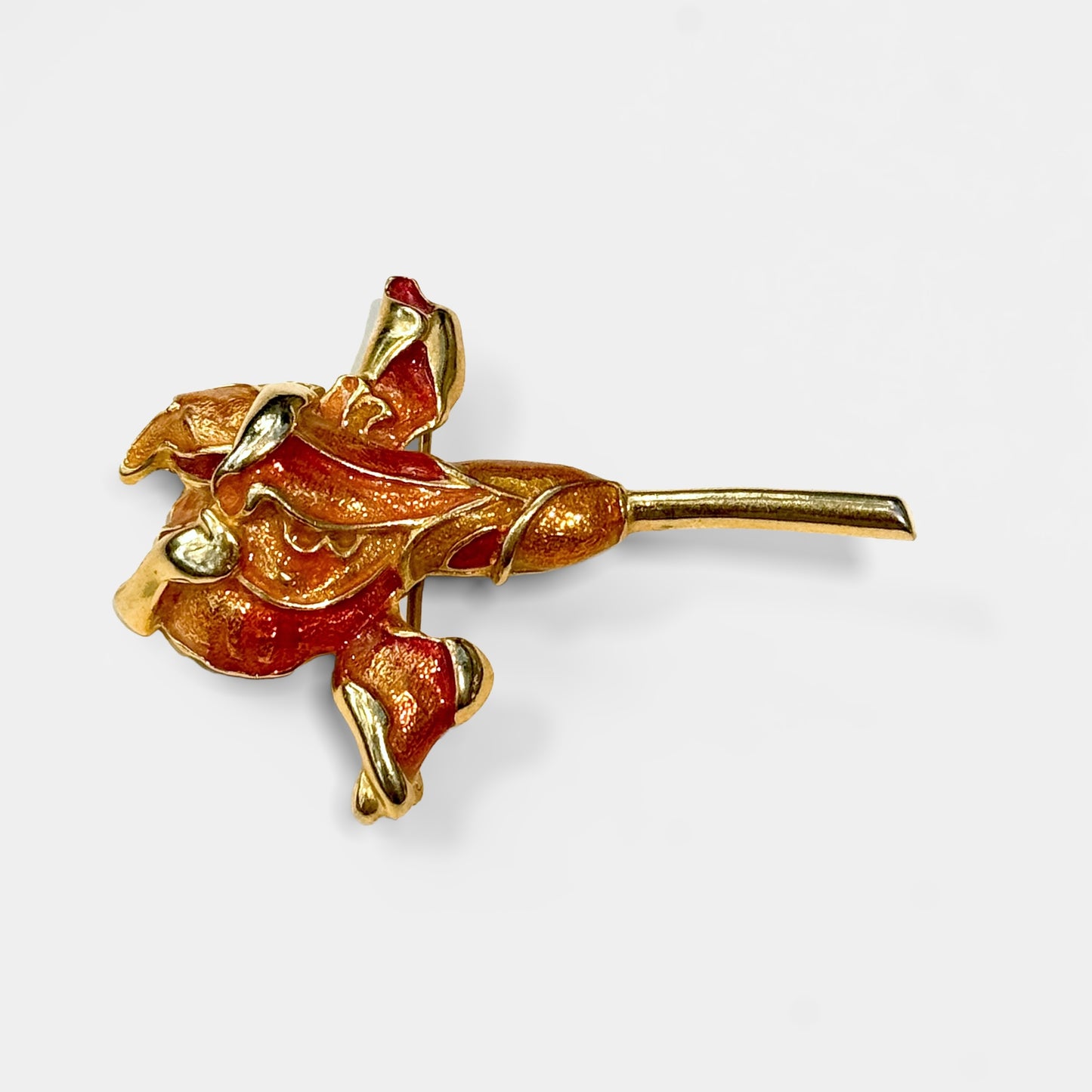 Flower enamel brooch