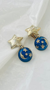Amazing stars and moons dangling earrings