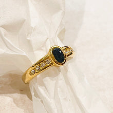 Load image in gallery, Oval black diamond ring