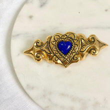 Load image into gallery, Blue heart brooch
