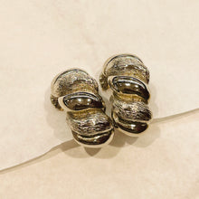 Load image into Gallery viewer, Silver hoop earrings with two matte and shiny finishes