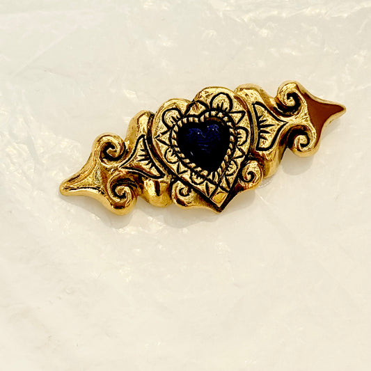 Blue heart brooch