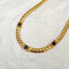 Load image into Gallery viewer, Sublime brilliant snake mesh necklace with three midnight blue diamonds
