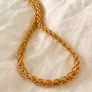 Flat braided necklace smooth and stamped finish