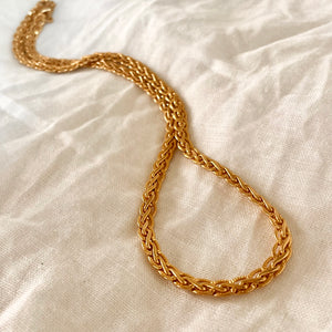 Flat braided necklace smooth and stamped finish