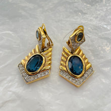 Load the image in the gallery, 20s style dangling earrings the Great Gatsby sapphires