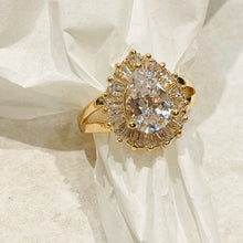 Load image in gallery, Pavé drop diamond ring