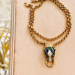 Splendor of panther head necklace