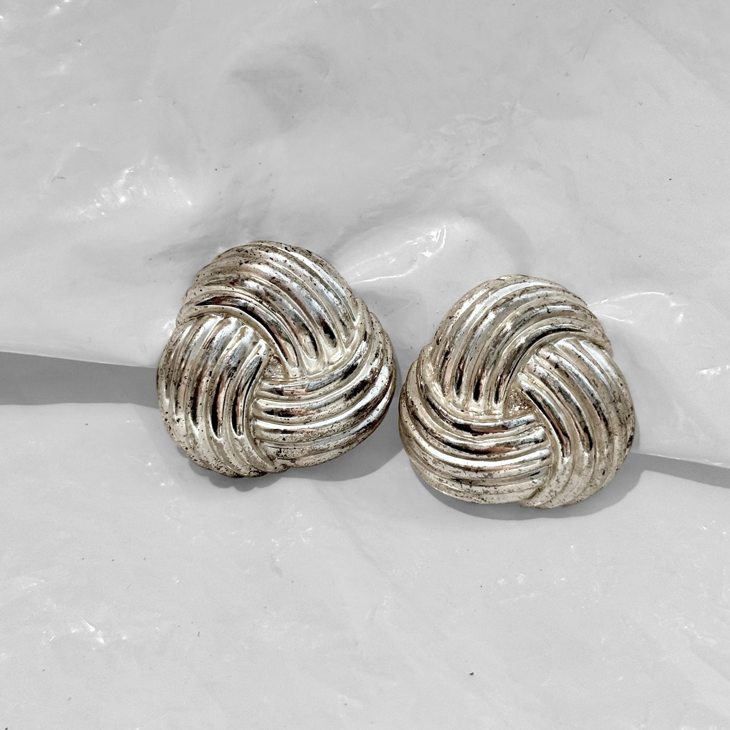 Timeless triskel silver earrings