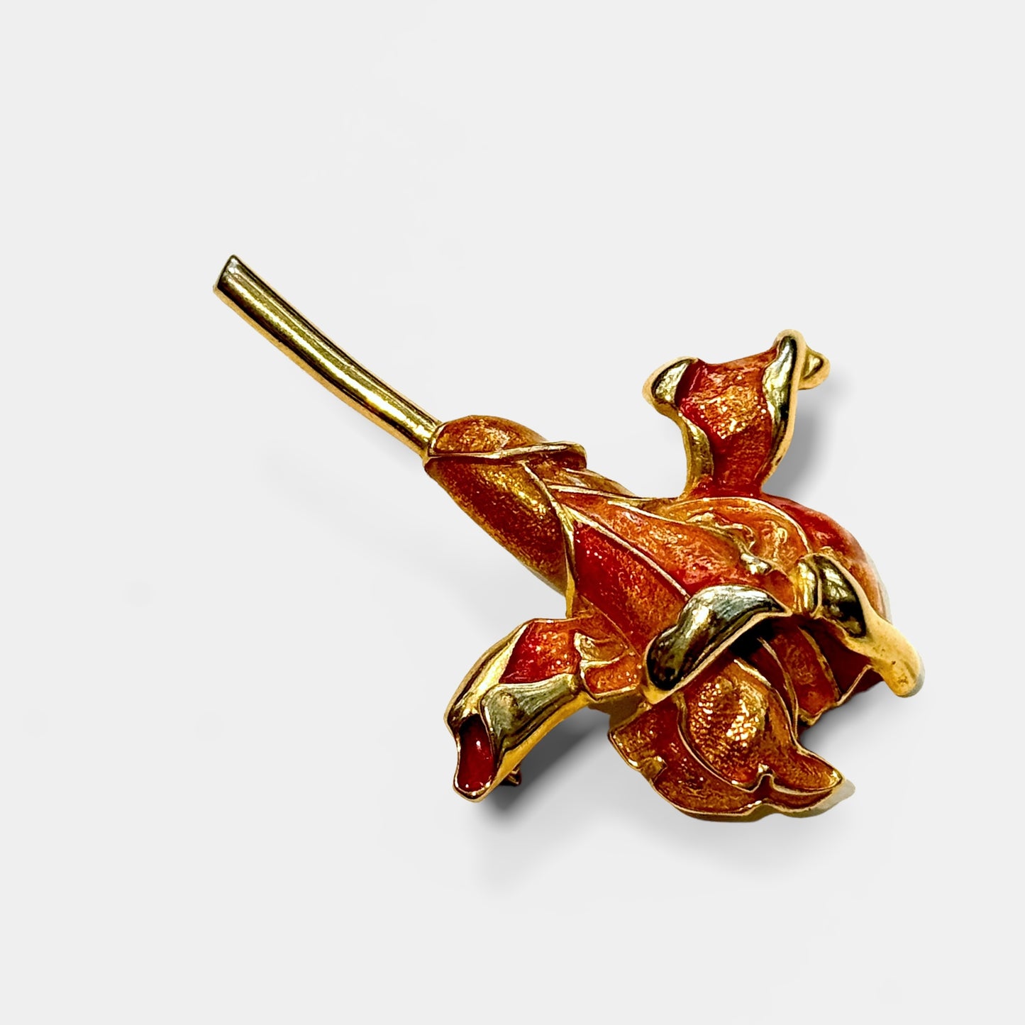 Flower enamel brooch