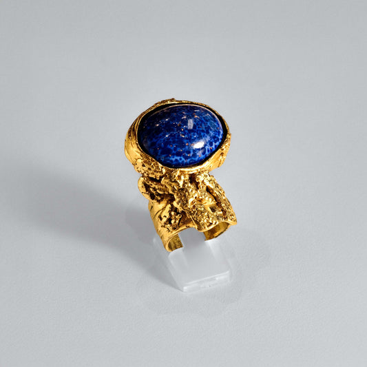 Wow-worhy Yves Saint Laurent gold and blue ring