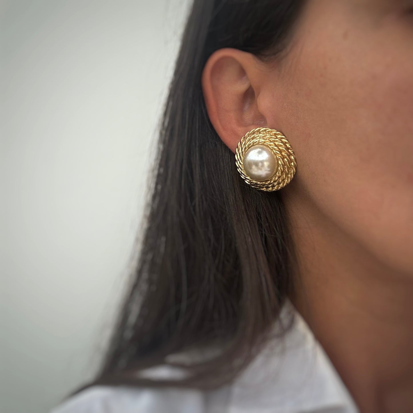 Amazing round pearl earrings #2