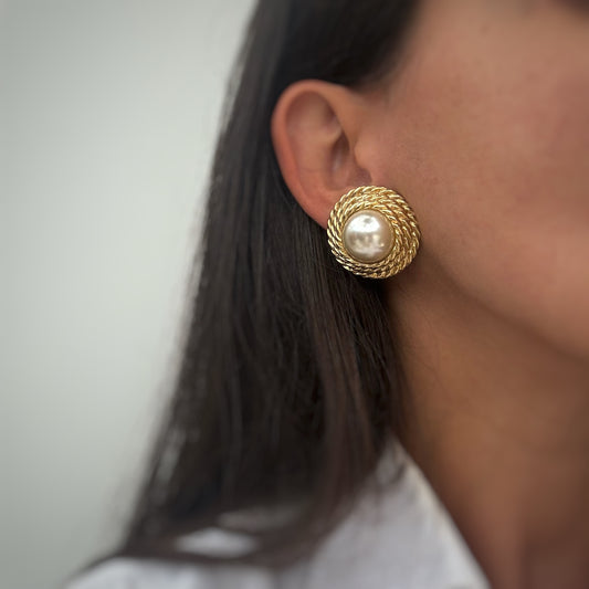 Amazing round pearl earrings #2