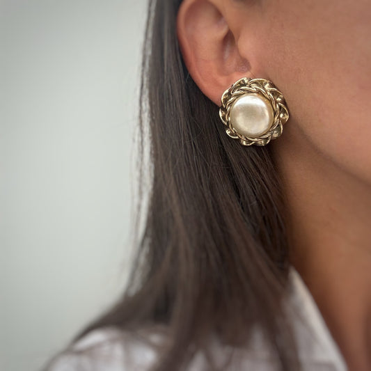 Amazing round pearl earrings #3