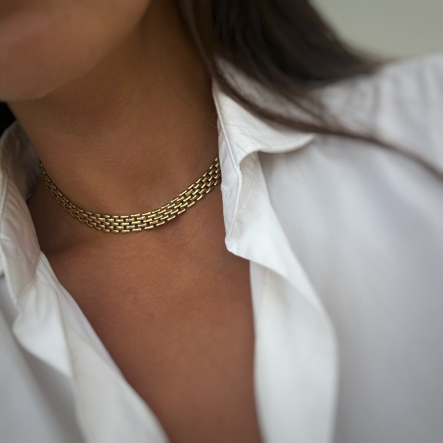 Rice mesh necklace