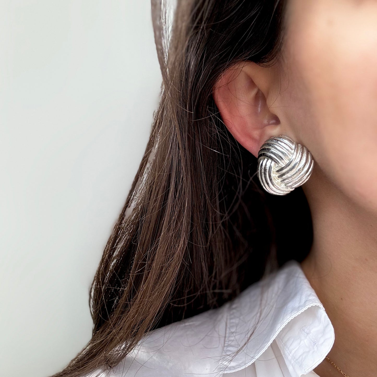 Timeless triskel silver earrings