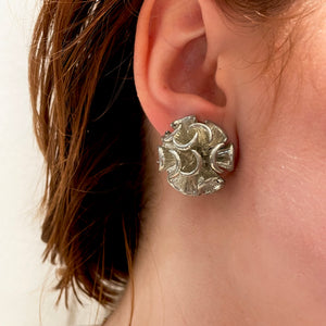80s silver flower earrings