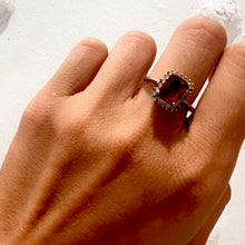 Load the image in the gallery, Marquise ring in vermeil and vermilion crystal