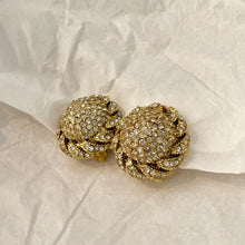 Load the image in the gallery, Very beautiful old round buckles braided strapping full rhinestones