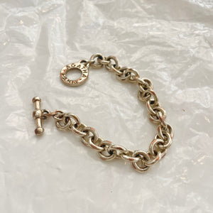 Agatha silver chain bracelet with pink patina