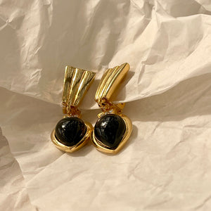 Sublime dangling earrings with small black rhinestone drops