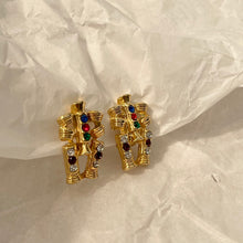 Charger l&#39;image dans la galerie, Boucles dorées robot diamants plein de couleurs
