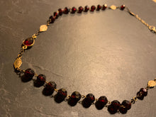 Load image in gallery, Garnet bead rosary necklace